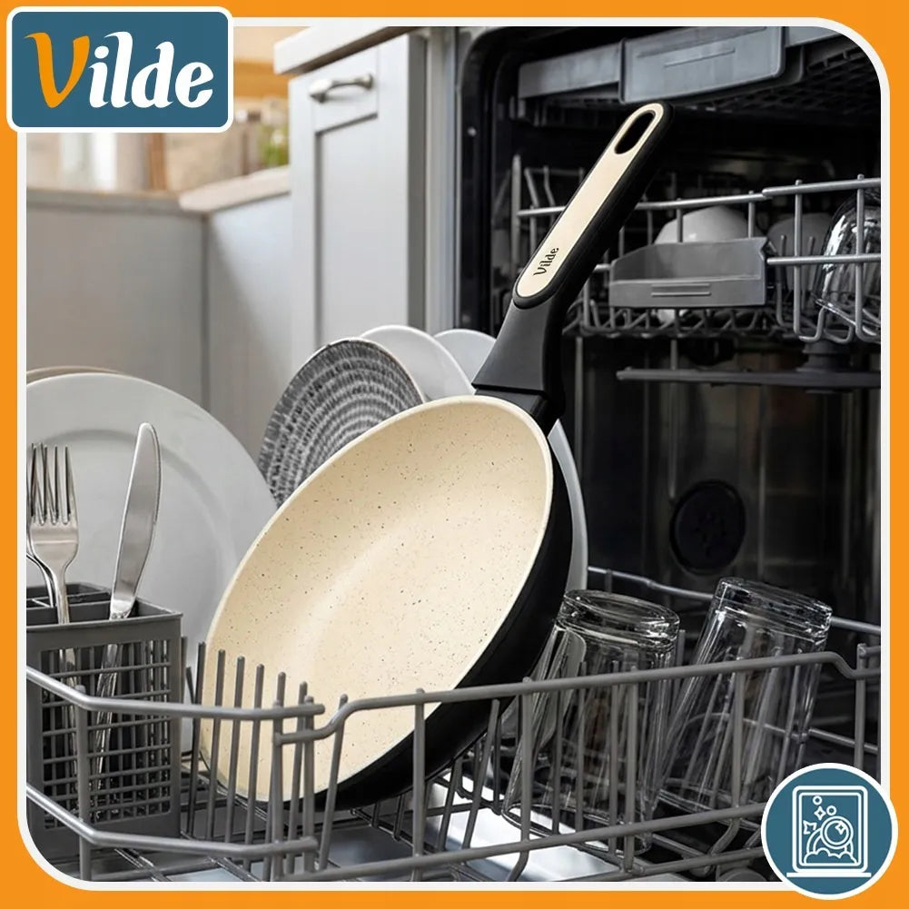 Granitinė keptuvė VILDE CREAMTICA kepimui ir troškinimui, dujinėms ir indukcinėms viryklėms, 20 cm