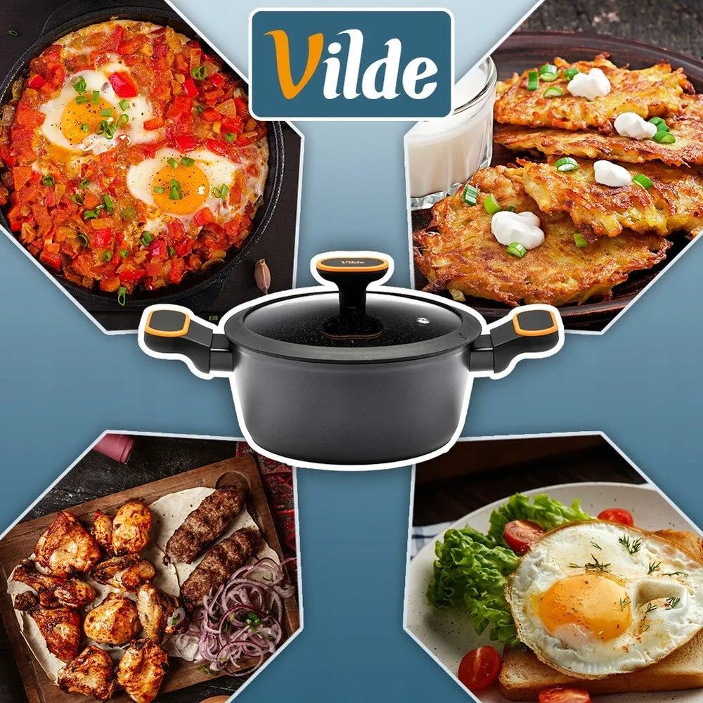Granitinis puodas su dangčiu VILDE 20 cm, 2,5 l