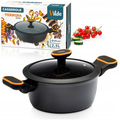 Granitinis puodas su dangčiu VILDE 20 cm, 2,5 l