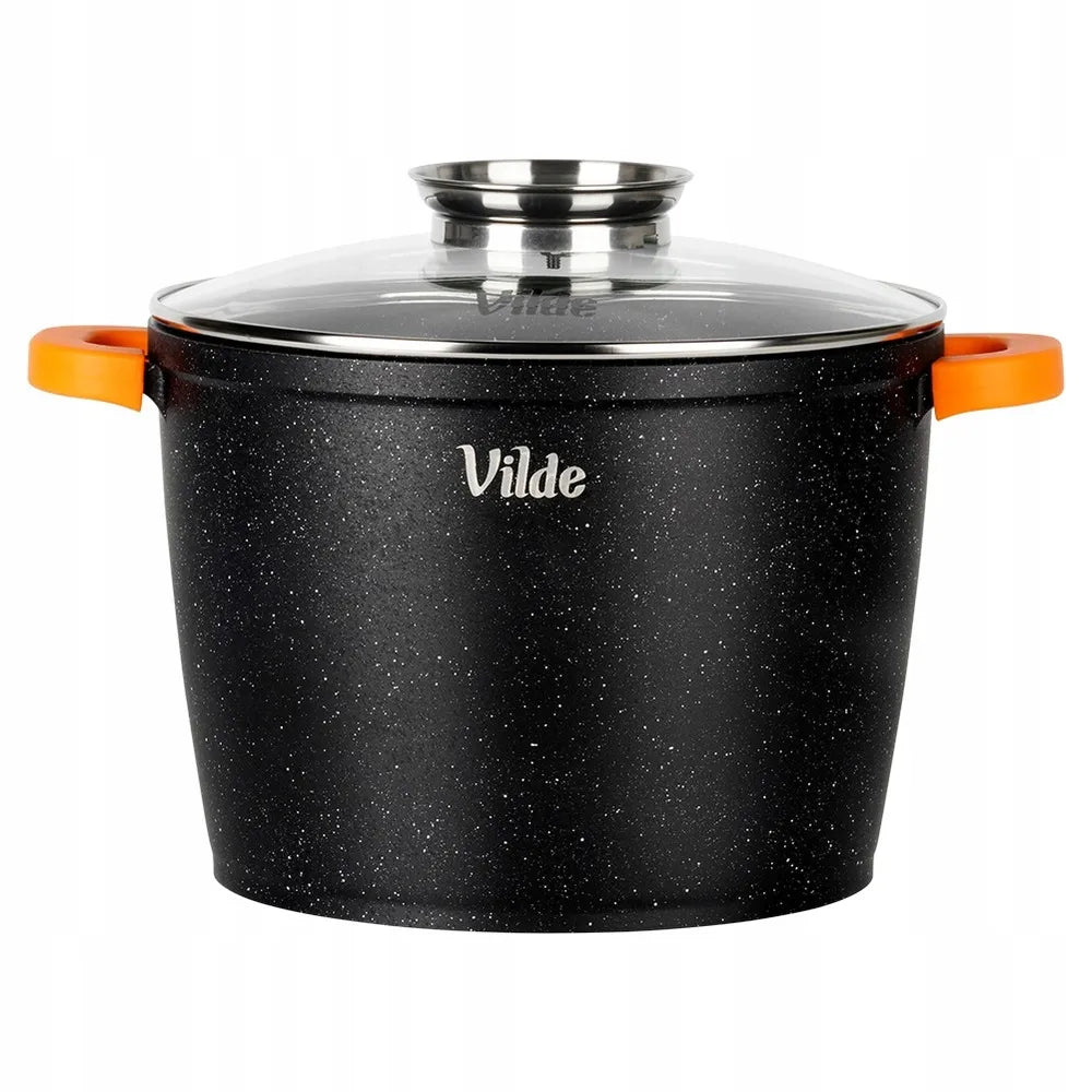 GRANITINIS puodas su dangčiu virimui, troškinimui ir kepimui 24 cm 6,7 l