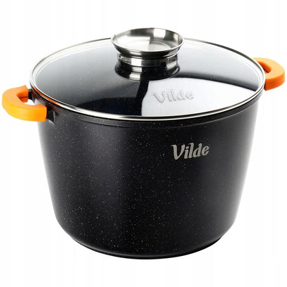 GRANITINIS puodas su dangčiu virimui, troškinimui ir kepimui 24 cm 6,7 l