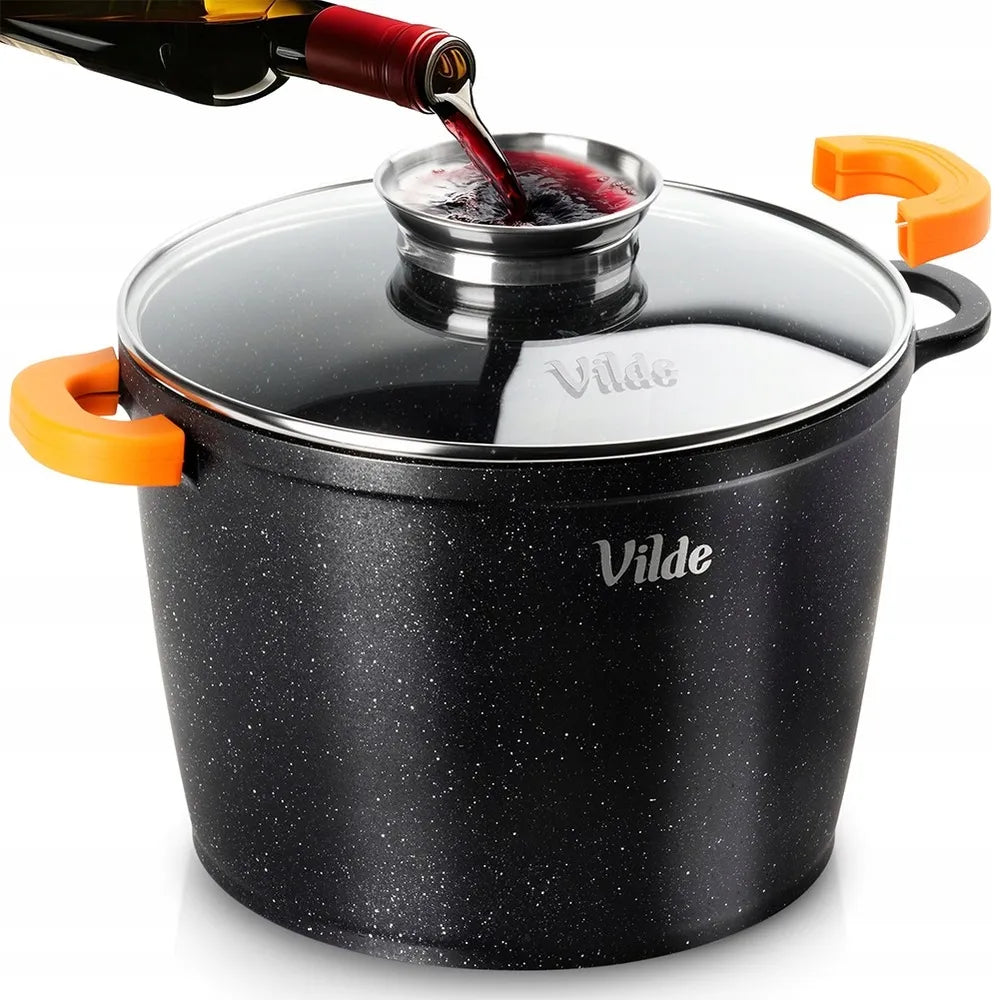 GRANITINIS puodas su dangčiu virimui, troškinimui ir kepimui 24 cm 6,7 l
