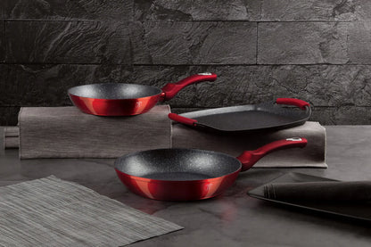 Granitinių keptuvių ir kepimo plokštės rinkinys BERLINGER HAUS Metallic Line