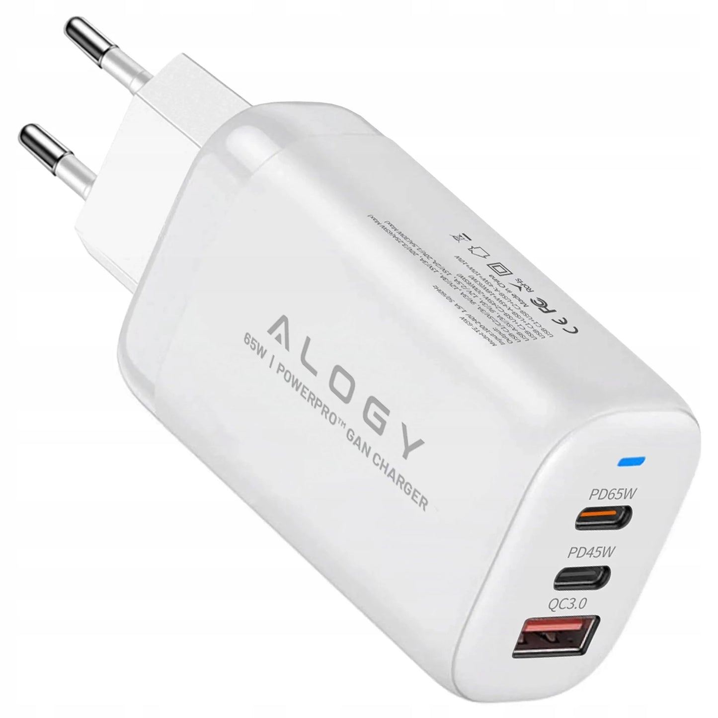 Greitas tinklo įkroviklis USB 2x USB-C „Alogy“ 65W QC PD