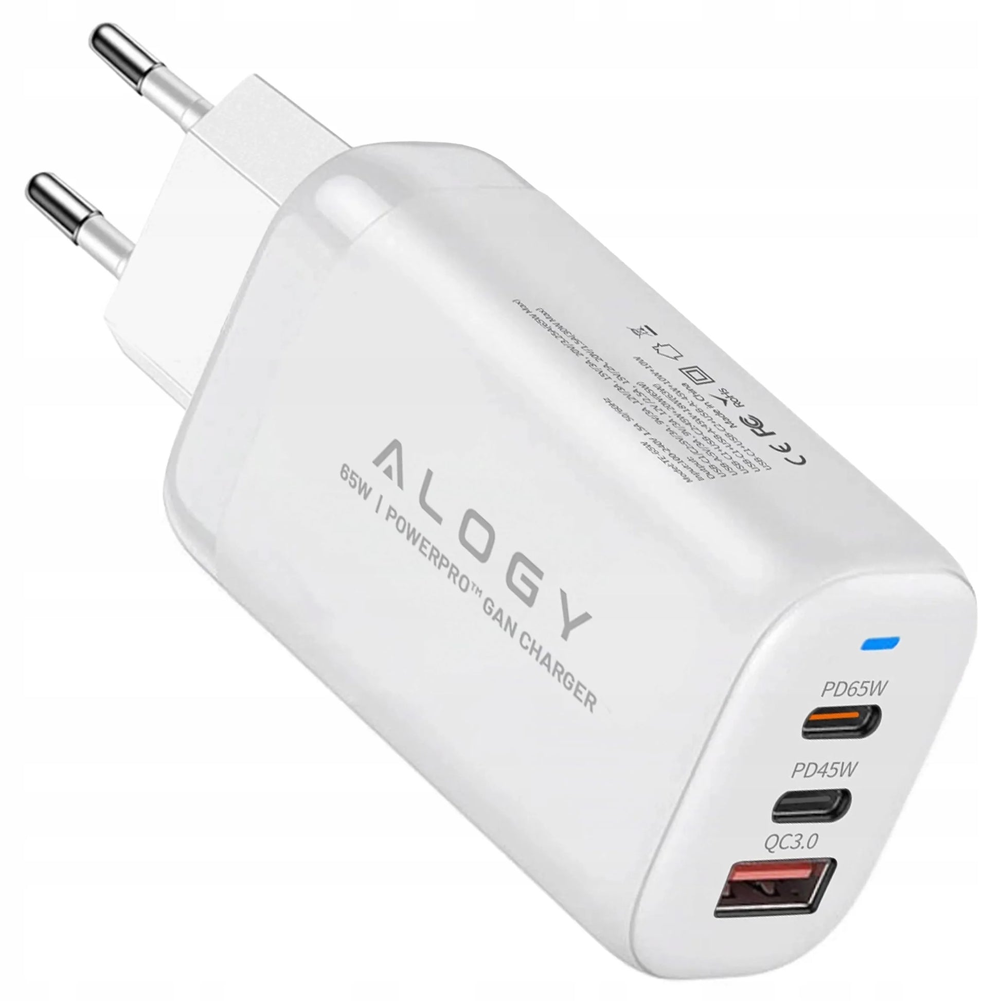 Greitas tinklo įkroviklis USB 2x USB-C „Alogy“ 65W QC PD