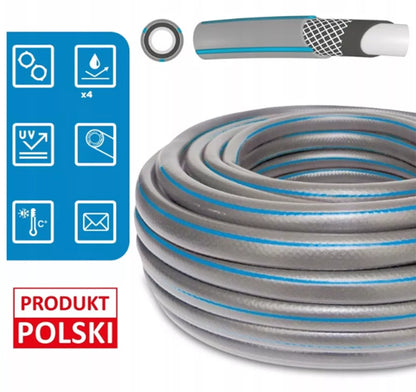 GUMINĖ SODO ŽARNA 3/4" 50m, 4 SLUOKSNIŲ SU PURKŠTUVU IR JUNGTIES RINKINIU BRADAS