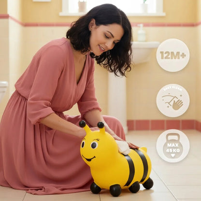 Guminė šokliukė vaikams „Sun Baby“ Bitutė su pompa, geltona, nuo 12 mėn.