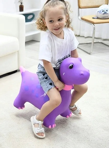 Guminis šokinėjantis dinozauras vaikams, 60 cm, su pompa
