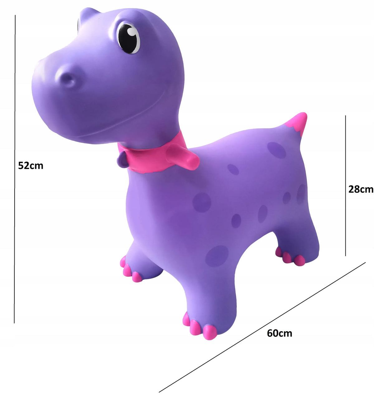Guminis šokinėjantis dinozauras vaikams, 60 cm, su pompa