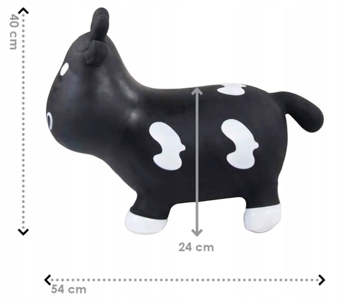 Guminis šokliukas vaikams „KRÓWKA“, 57 cm, juodai baltas
