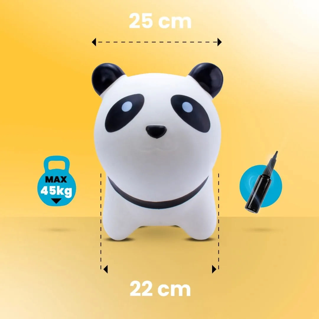 Guminis šokliukas vaikams „Panda“ Sun Baby su pompa, baltas, nuo 12 mėn.