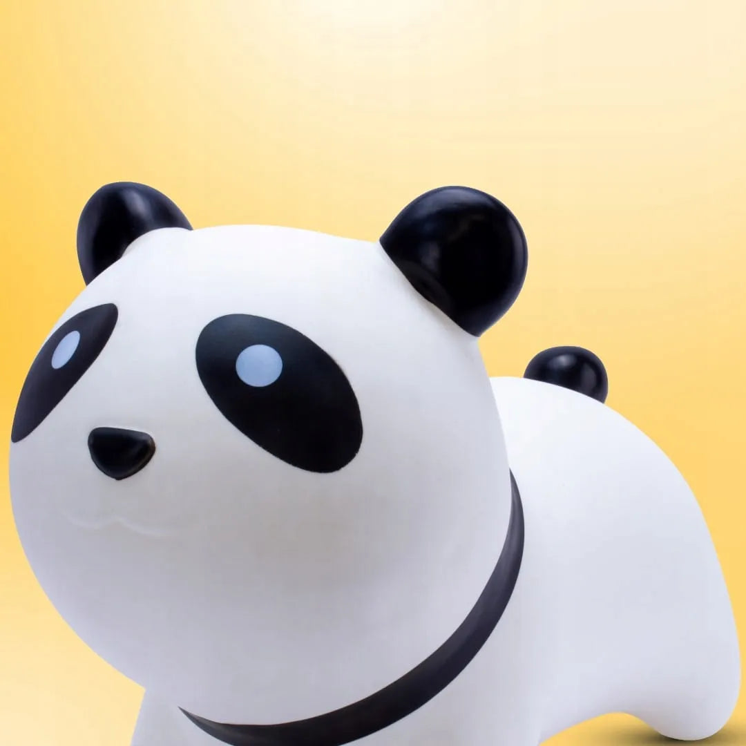 Guminis šokliukas vaikams „Panda“ Sun Baby su pompa, baltas, nuo 12 mėn.