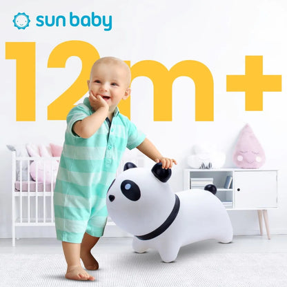Guminis šokliukas vaikams „Panda“ Sun Baby su pompa, baltas, nuo 12 mėn.
