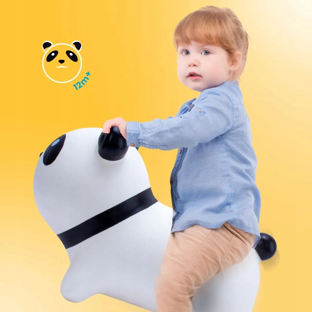 Guminis šokliukas vaikams „Panda“ Sun Baby su pompa, baltas, nuo 12 mėn.