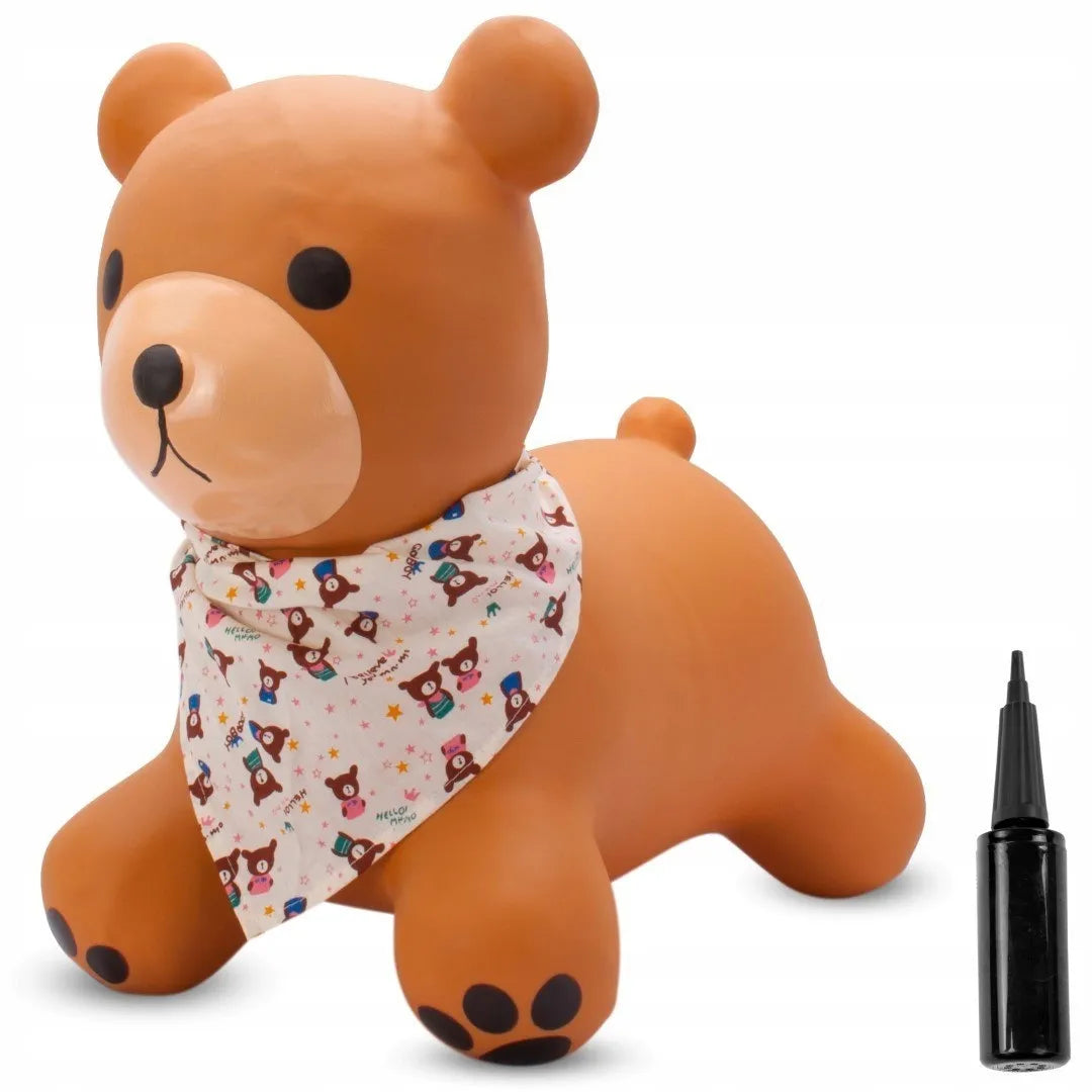 Guminis šokliukas vaikams „Sun Baby Teddy“ su pompa ir bandana