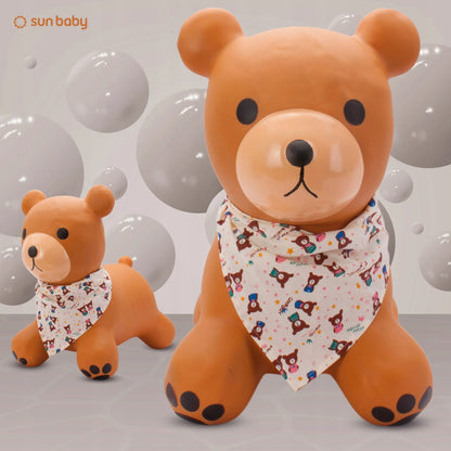 Guminis šokliukas vaikams „Sun Baby Teddy“ su pompa ir bandana