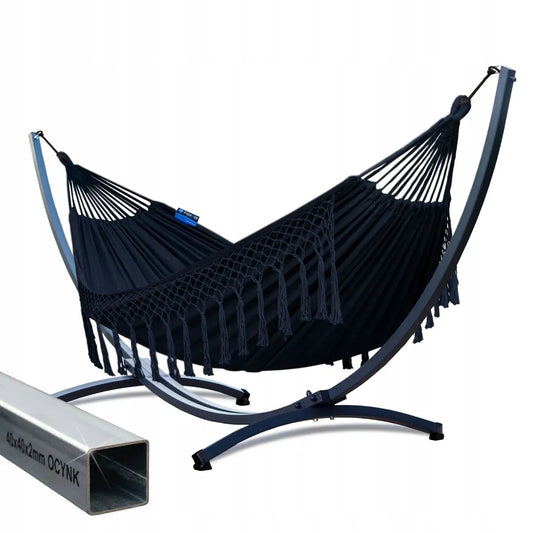 Hamakas su stovu SANTIA XL + cinkuoto plieno stovas GRANDE 220kg POTENZA