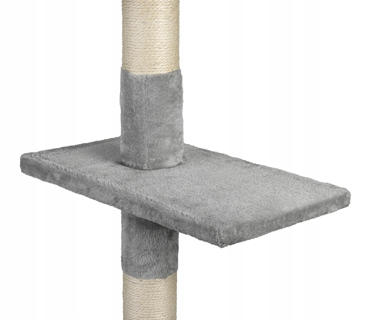 Happet draskyklė katėms, guolis, medis, stulpas, bokštas, 220-285x44x25 cm, šviesiai pilka