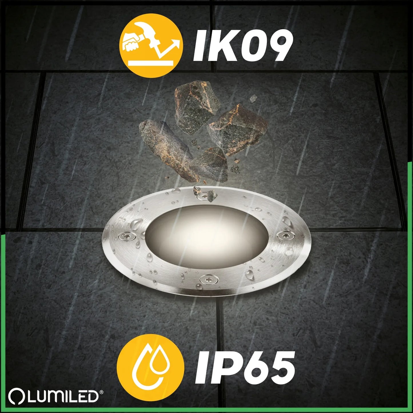 Įleidžiamas požeminis šviestuvas Lumiled Catio 2, IP65, GU10