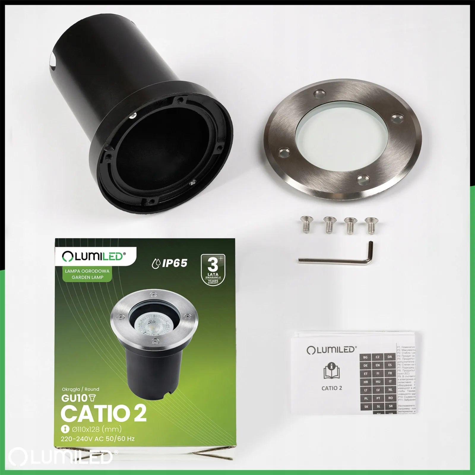 Įleidžiamas požeminis šviestuvas Lumiled Catio 2, IP65, GU10
