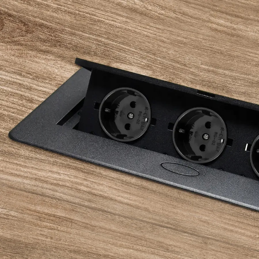 Įleidžiamas stalviršio lizdas Spacetronik 3x 230V, juodas