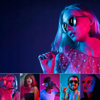 Interlook LED žiedinė lempa RGB 26 cm makiažui asmenukėms + 210 cm trikojis
