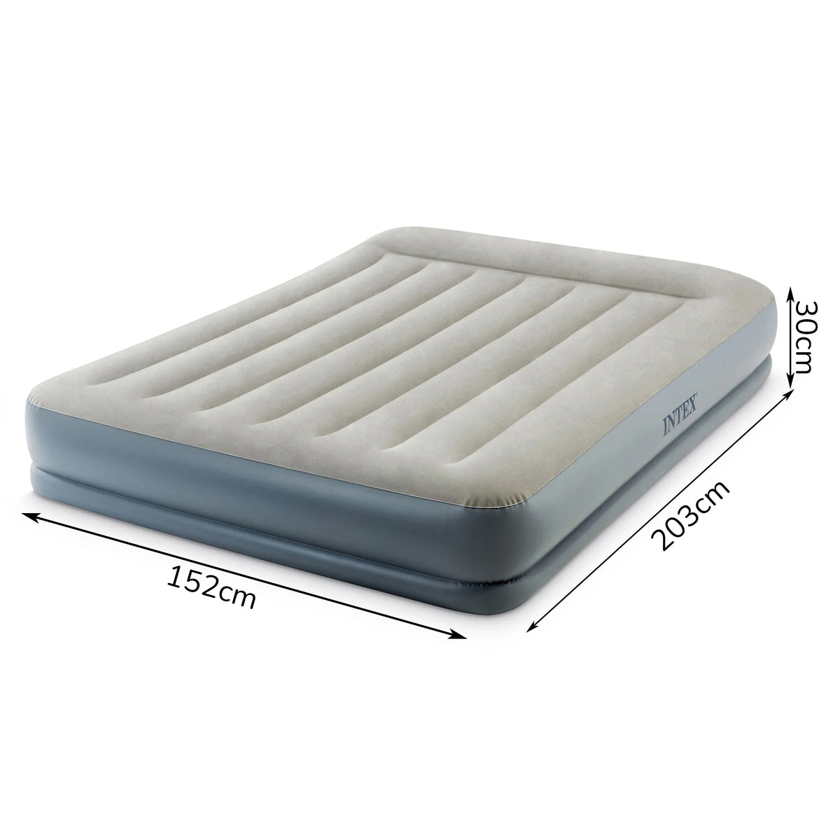INTEX 64118 pripučiamas dvivietis čiužinys 203 × 152 cm su pompa