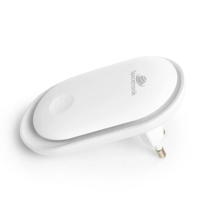 Išmanusis naktinis šviestuvas į kištukinį lizdą su jutikliu Spacetronik NIGHT LIGHT baltas