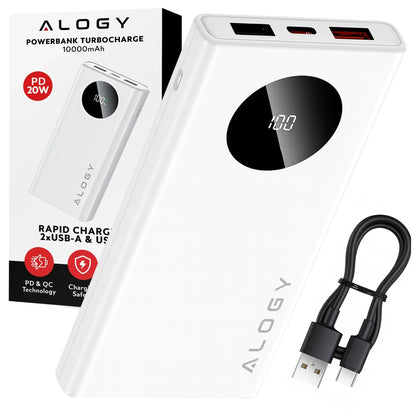 Išorinė baterija (PowerBank) 10000mAh, greitas įkrovimas PD 120W 2x USB-A ir 1x USB-C TURBO