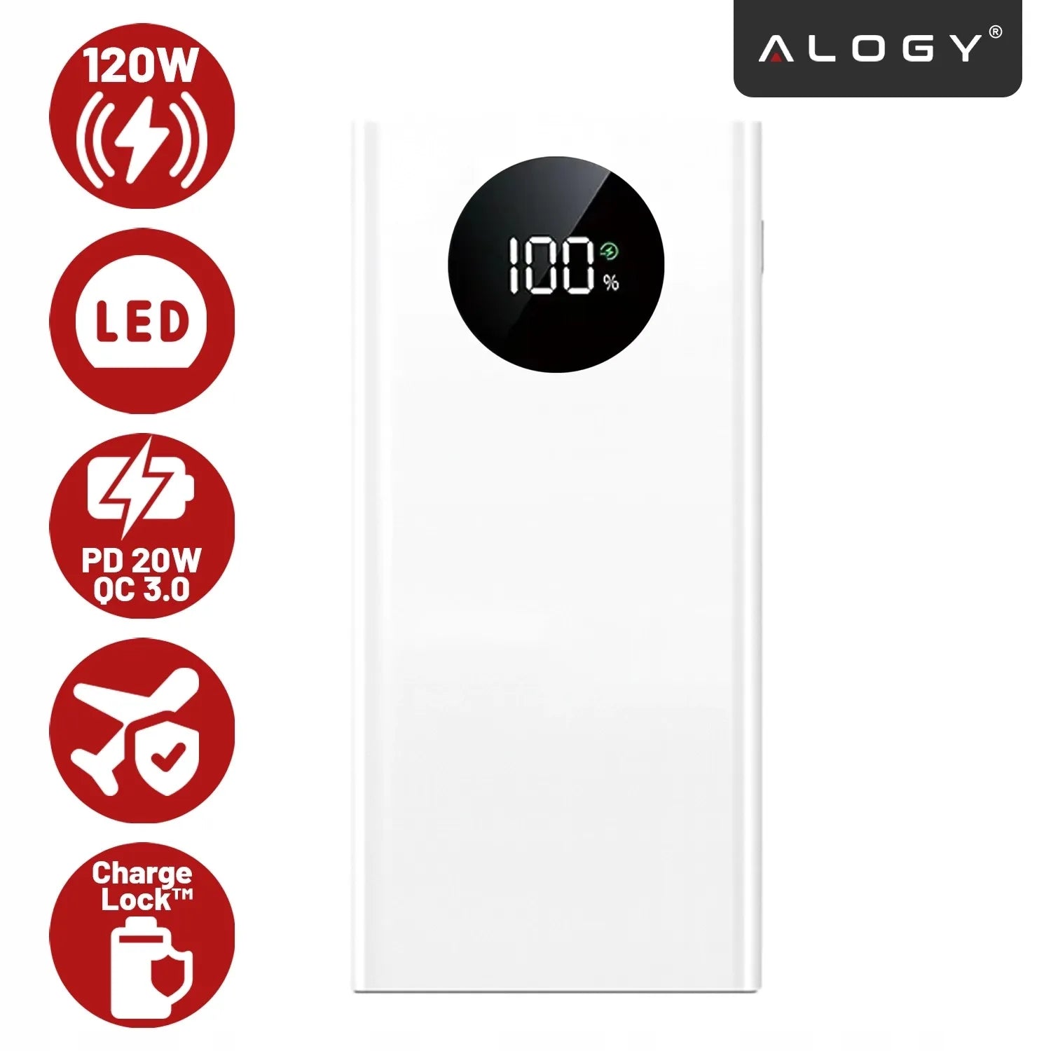 Išorinė baterija (PowerBank) 10000mAh, greitas įkrovimas PD 120W 2x USB-A ir 1x USB-C TURBO