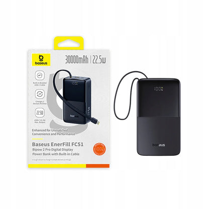 Išorinė baterija (Powerbank) Baseus 30000 mAh 22.5W greitas įkrovimas USB-A USB-C + USB-C laidas