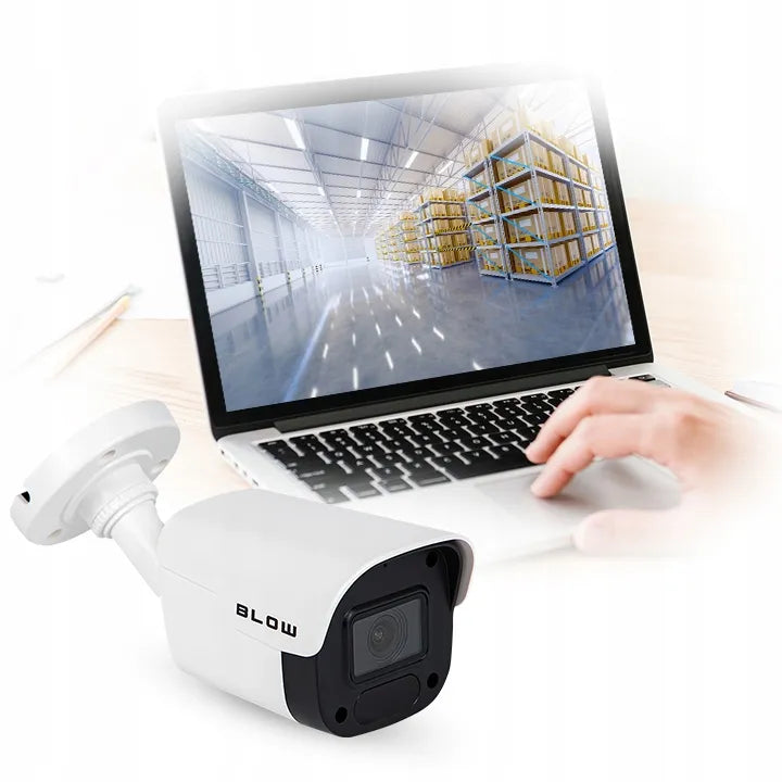 Išorinė vamzdinė kamera 4MPx IP POE, aptikimas 30m IR, 2.8mm + AUDIO IP66