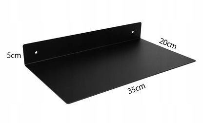 Juoda metalinė sieninė lentyna „Arona“, 25 cm, lofto stiliaus, universali P6