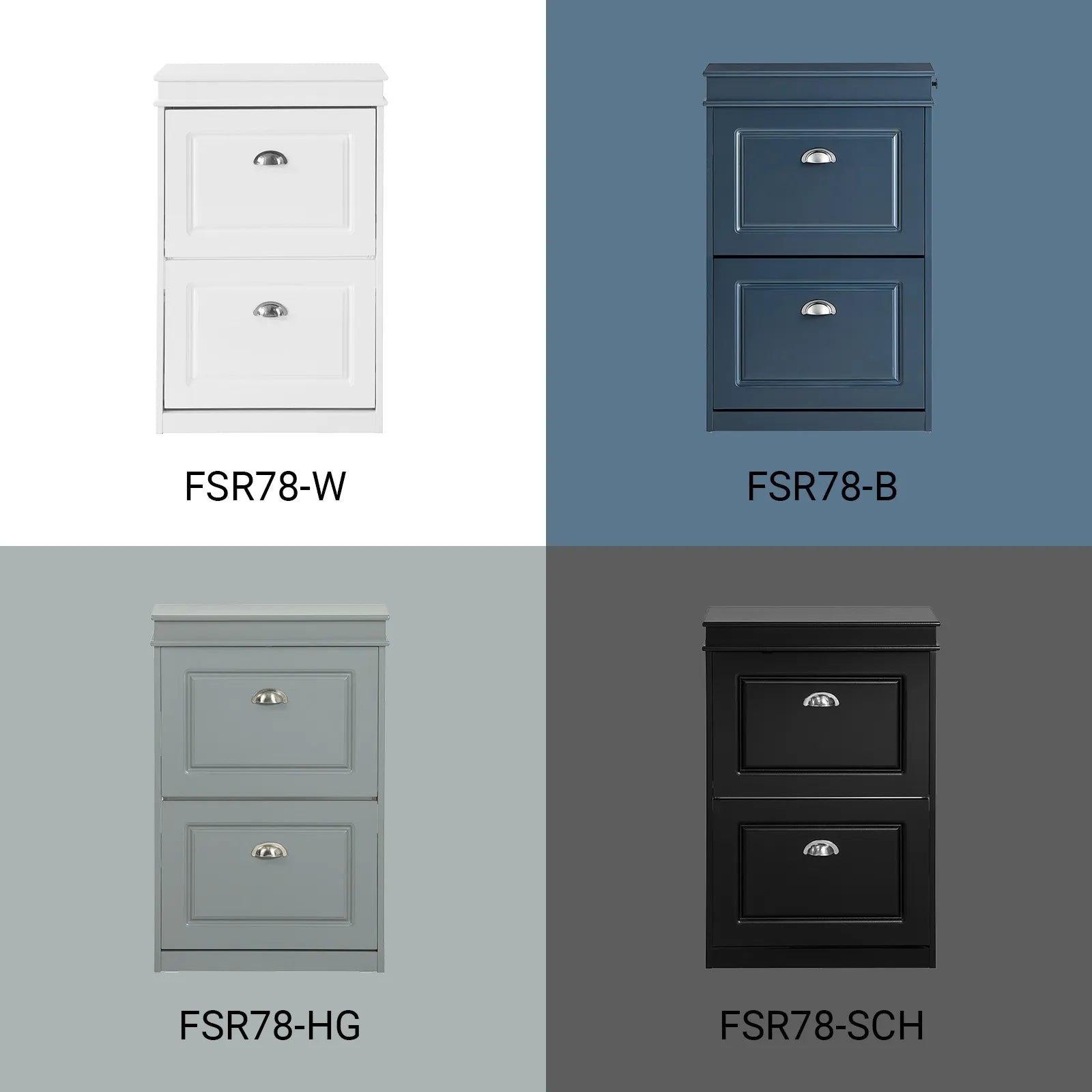 Juoda pastatoma batų spintelė su 2 skyriais SoBuy FSR78-SCH