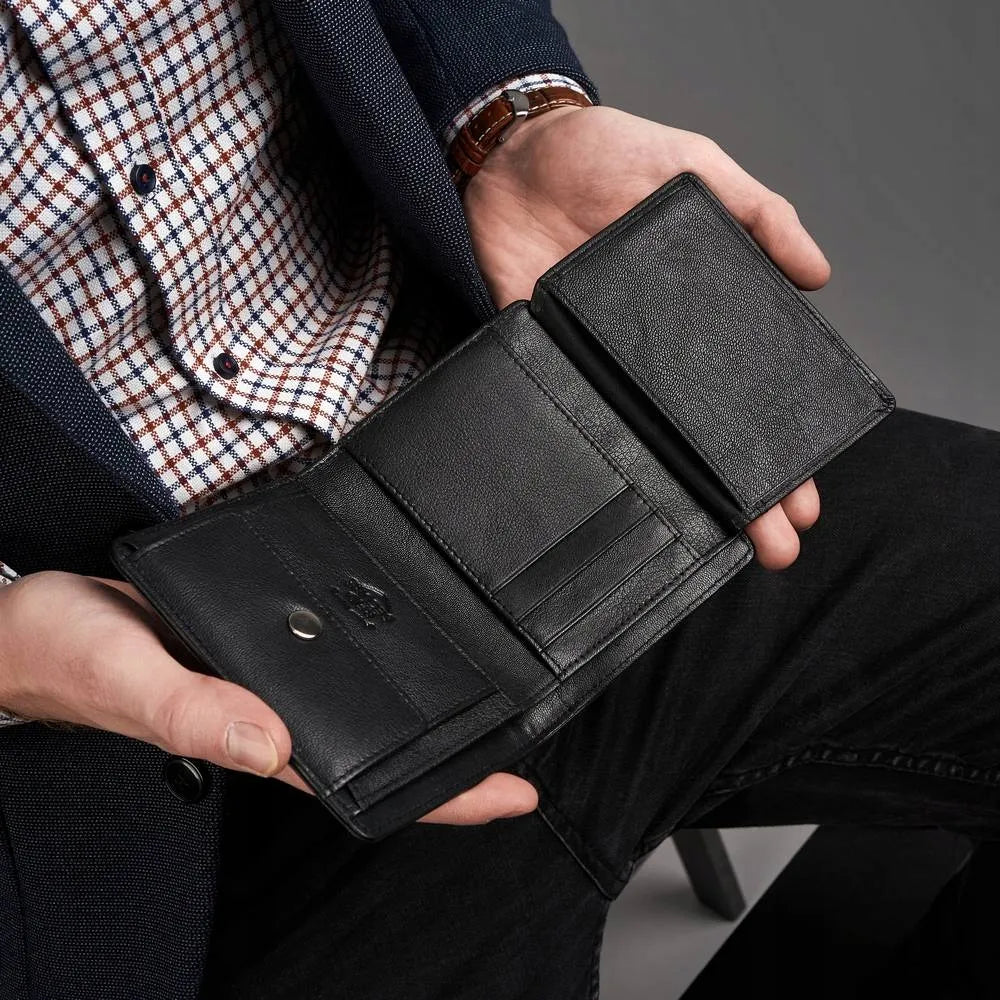 Juoda vyriška „Brødrene“ RFID piniginė G-06L