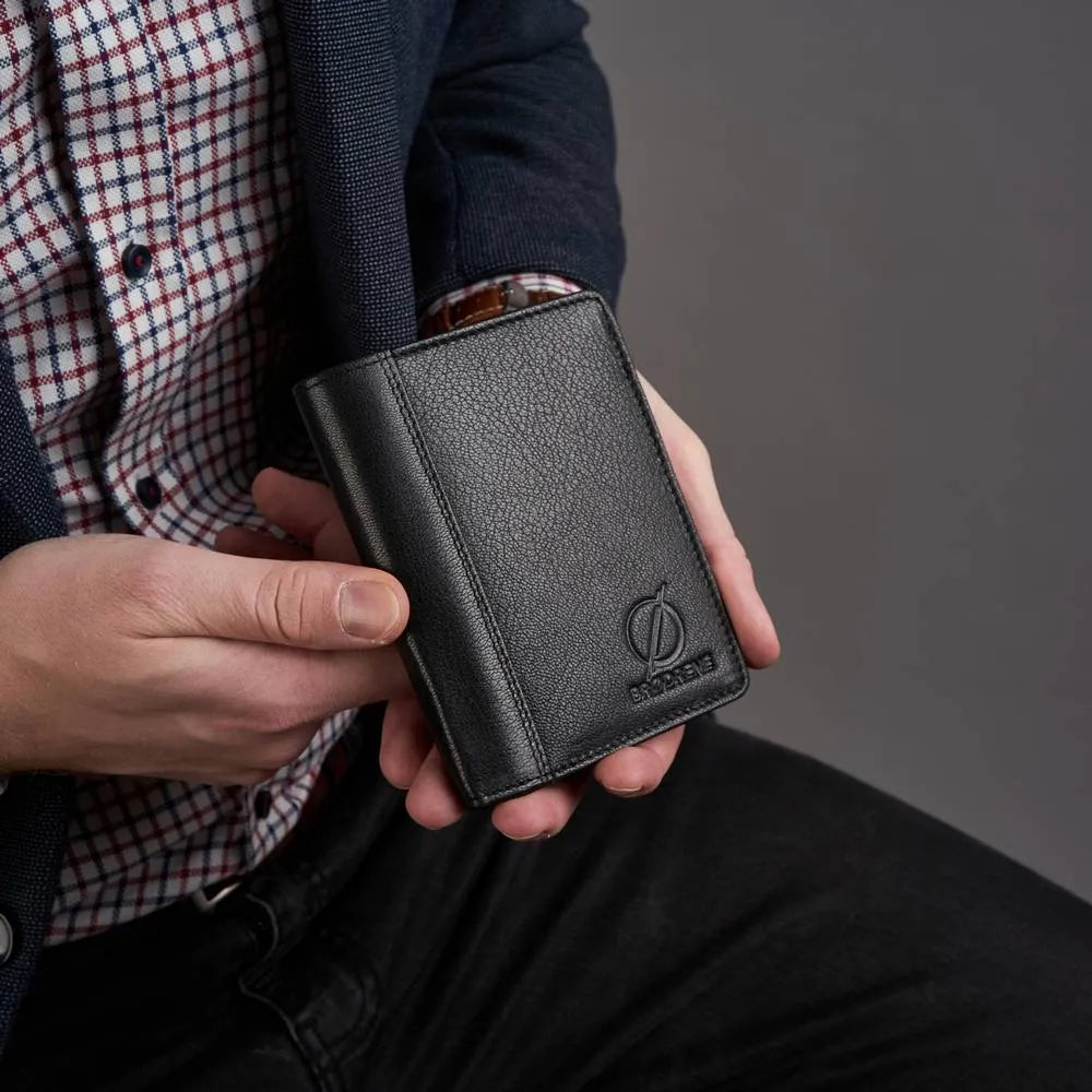 Juoda vyriška „Brødrene“ RFID piniginė G-06L
