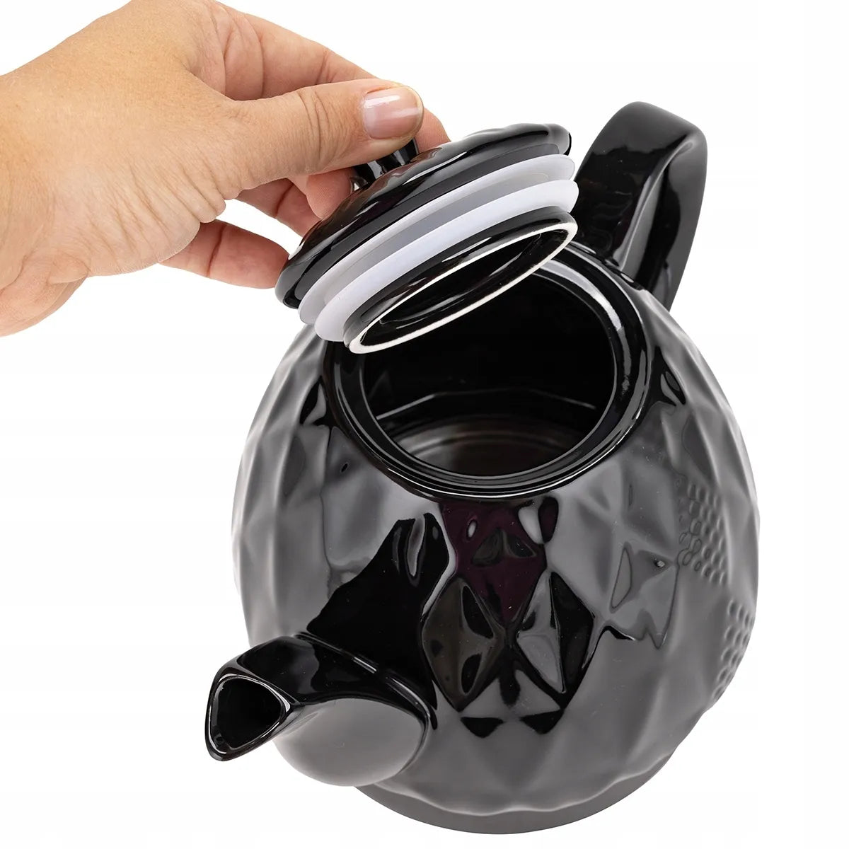 Juodas keraminis belaidis elektrinis virdulys „Kamille KM1728“, 1,5 l, 1200 W
