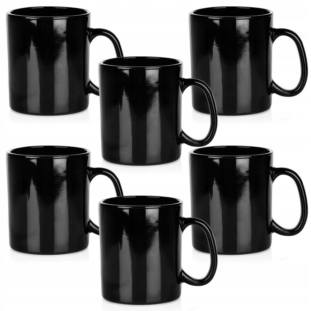 Juodų puodelių rinkinys kavai ir arbatai 300 ml 6 vnt. Vilde
