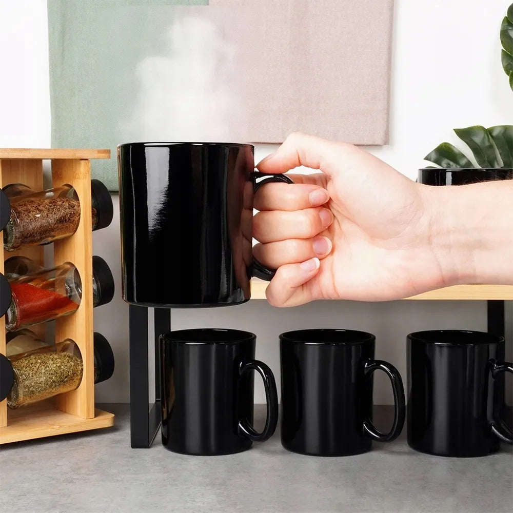 Juodų puodelių rinkinys kavai ir arbatai 300 ml 6 vnt. Vilde