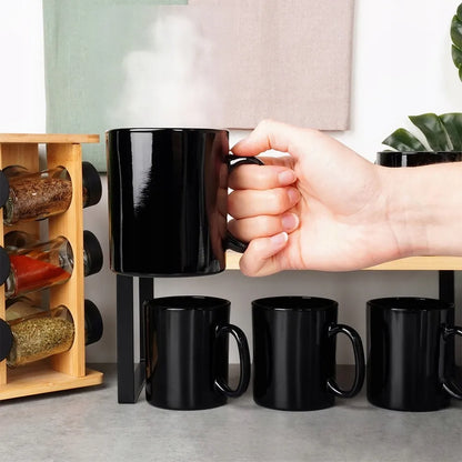Juodų puodelių rinkinys kavai ir arbatai 300 ml 6 vnt. Vilde