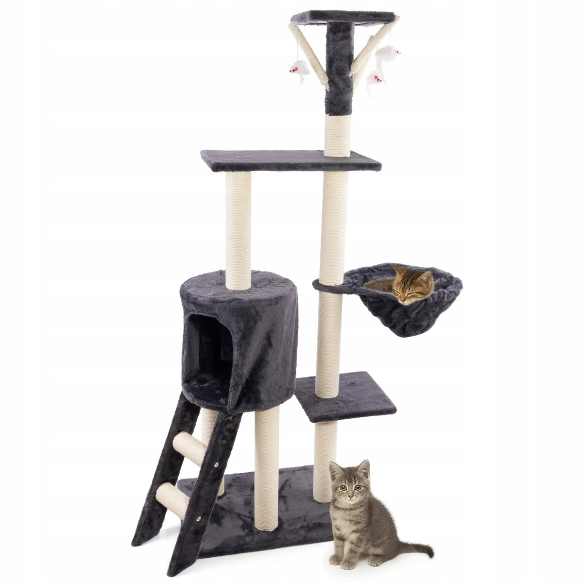 Kačių draskyklė 138 cm, tamsiai pilka WERDANO PETS