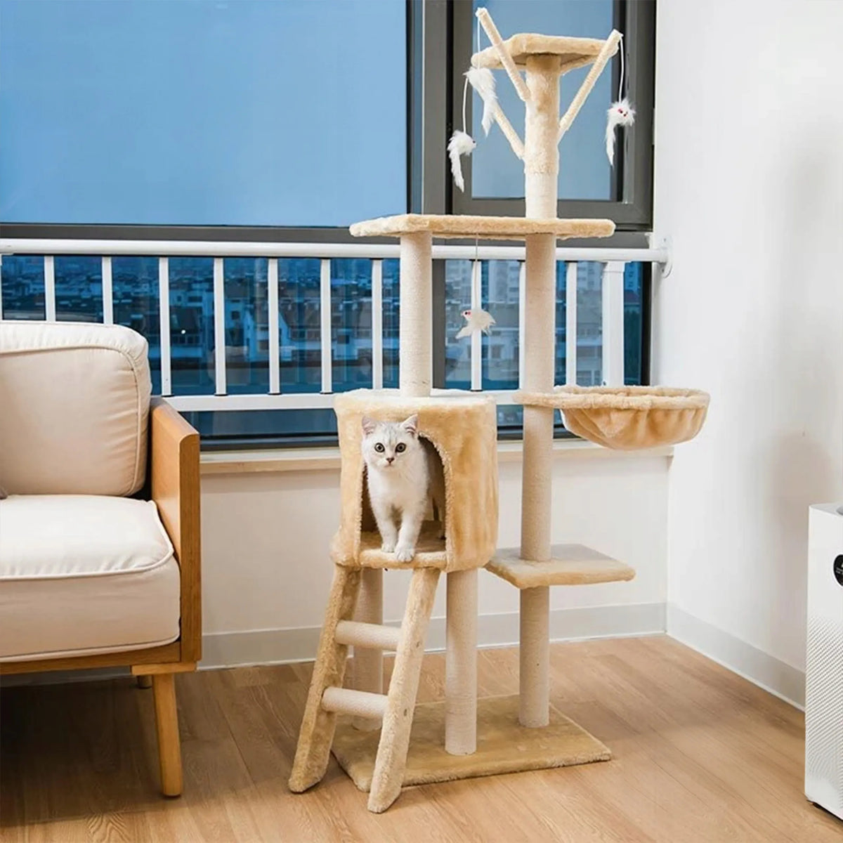 Kačių draskyklė 138 cm, tamsiai pilka WERDANO PETS
