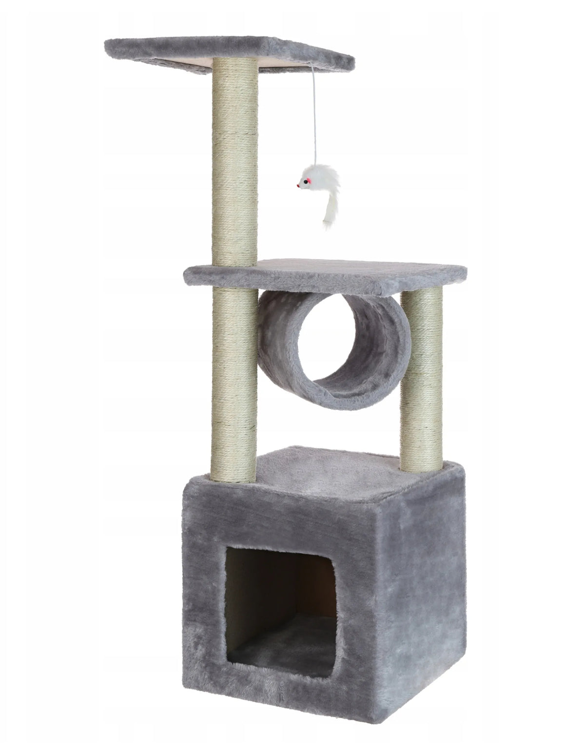 Kačių draskyklė su nameliu, guoliu ir stulpeliais, 90 cm, F021