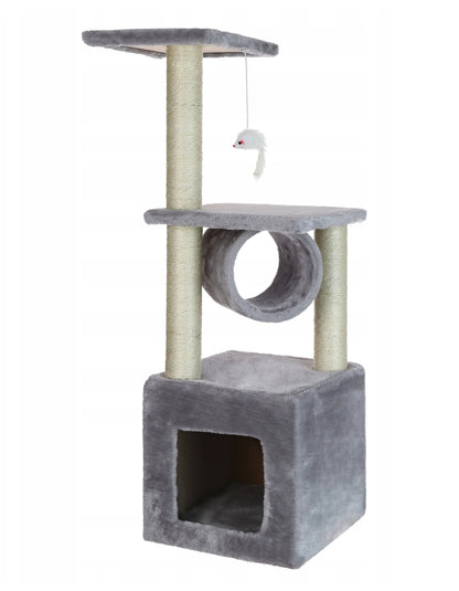 Kačių draskyklė su nameliu, guoliu ir stulpeliais, 90 cm, F021