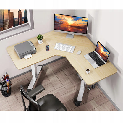 Kampinis stalas Triadyn WorkBase 1206L su elektriniu reguliavimu 120x120cm, ąžuolo spalvos