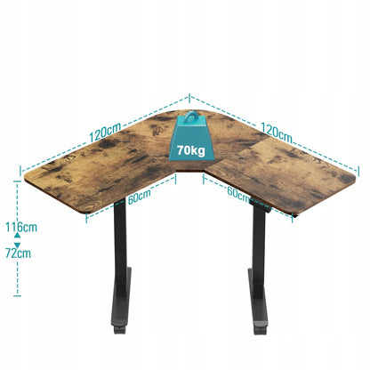 Kampinis stalas Triadyn WorkBase 1206L su elektriniu reguliavimu 120x120cm
