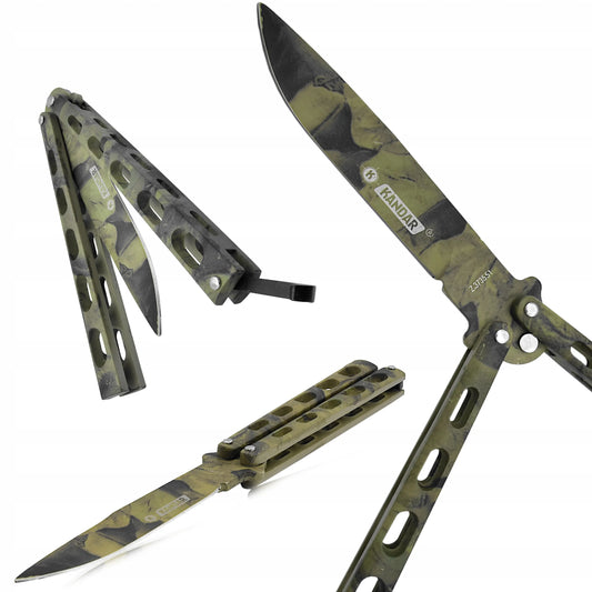 Kandar balisong peilis Butterfly dekoruotas