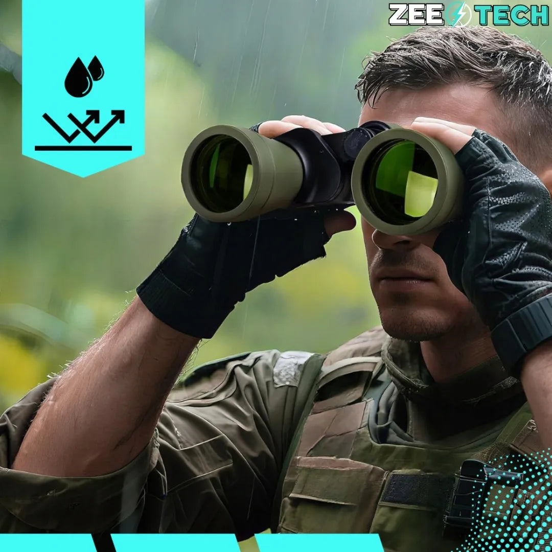 Kariniai žiūronai 20x50 medžioklei, išgyvenimui, optika BK-7 FMC + dėklas, dirželis