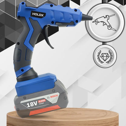 Karšto lydalo klijų pistoletas suderinamas su Bosch 18V akumuliatoriumi + klijų lazdelės