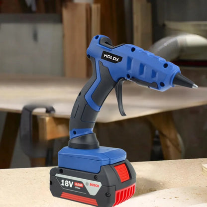 Karšto lydalo klijų pistoletas suderinamas su Bosch 18V akumuliatoriumi + klijų lazdelės